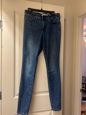 Athleta Jeans Womens 10 Tall Blue Stretch Denim Mid Rise Skinny Casual